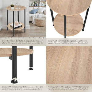 Beistelltisch Ballina Industrial Holz hell, Eiche Sonoma