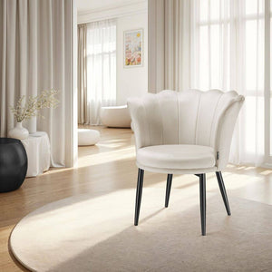 Sessel Stella Samt creme/schwarz