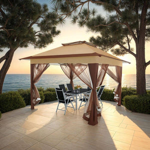 Faltpavillon Carabobo 3,64x3,64x2,94m braun
