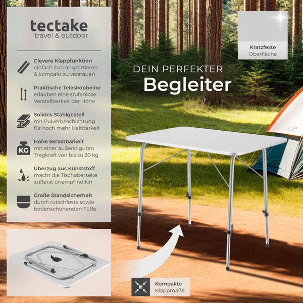 Camping Klapptisch höhenverstellbar 80x60x68cm