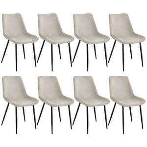 8er Set Stuhl Monroe Samtoptik creme