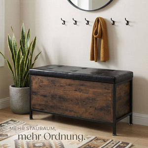 Sitztruhe Calico Industrial Holz dunkel, rustikal