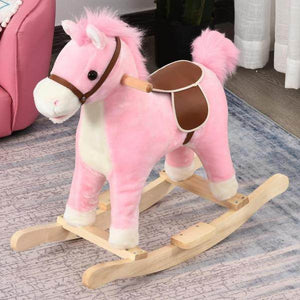 Kinder Schaukelpferd Baby Schaukeltier Pferd Spielzeug für 36-72 Monate Rosa