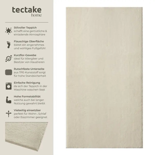 Kurzflorteppich Soft Zone beige 80 x 150 cm