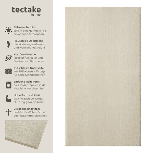 Kurzflorteppich Soft Zone beige 80 x 150 cm