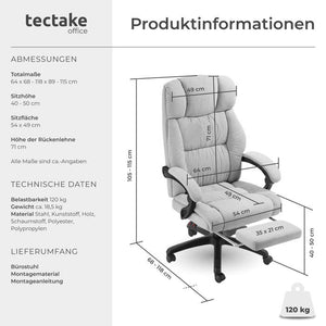 Jillien office chair, grey 