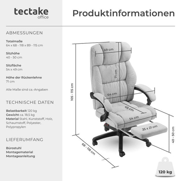 Jillien office chair, grey 