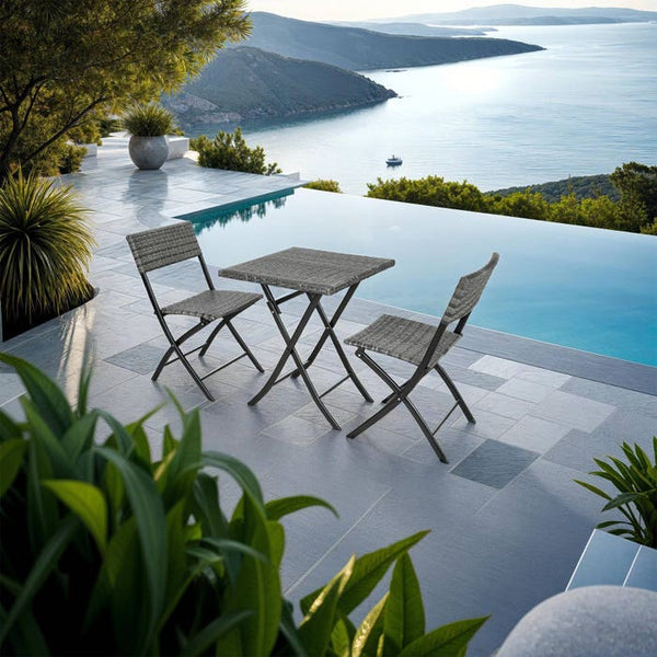 Rattan Balkonset Trevi, grau