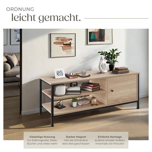 TV-Regal Durban Industrial Holz hell, Eiche Sonoma
