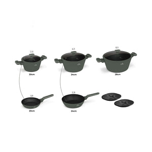 Berlinger Haus 10-teiliges Kochgeschirr-Set Matte Green Collection 2.0