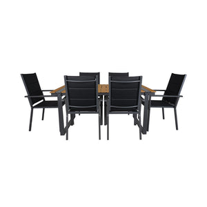 CONTINI Gartentischset 180x90xm mit 6 Stühlen