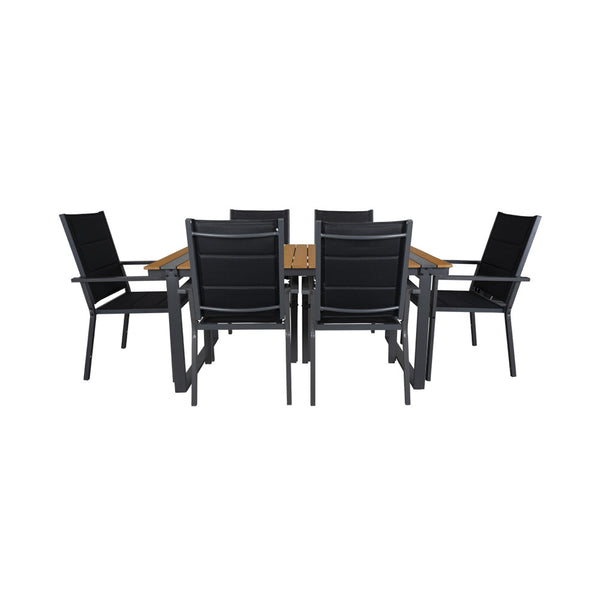 CONTINI Gartentischset 180x90xm mit 6 Stühlen