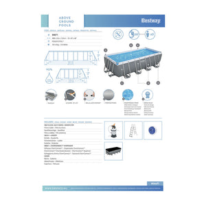 Bestway Frame Pool Komplettset mit Sandfilteranlage 488x244x122 cm