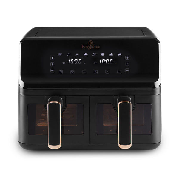Berlinger Haus Doppel-Heissluftfritteuse 4.1L + 4.1L  Black Rose Collection