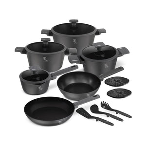 Berlinger Haus 15-teiliges Kochgeschirr-Set matt Anthracite Collection 2.0