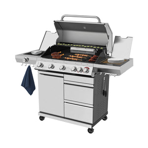 Gasgrill Expert 6 Brenner + Seitenbrenner Edelstahl
