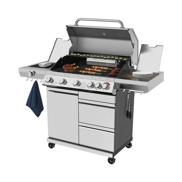 Gasgrill Expert 6 Brenner + Seitenbrenner Edelstahl