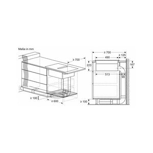 Bosch PVS811B16E Induktionskochfeld mit integriertem Dunstabzug rahmenlos 80cm