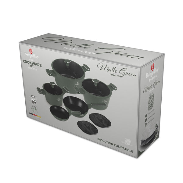 Berlinger Haus 10-teiliges Kochgeschirr-Set Matte Green Collection 2.0