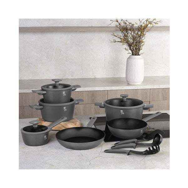 Berlinger Haus 15-teiliges Kochgeschirr-Set matt Anthracite Collection 2.0