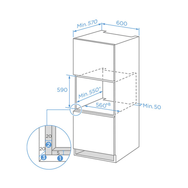 Kibernetik EBO705 MasterSeries Einbau Backofen mit Steam Funktion