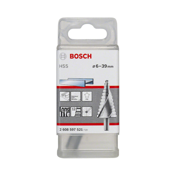 Bosch Stufenbohrer HSS 12Stuf. zyl. 6-39mm