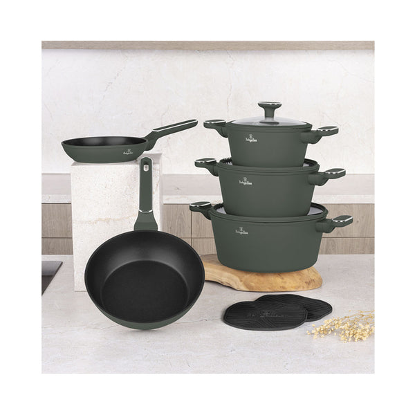 Berlinger Haus 10-teiliges Kochgeschirr-Set Matte Green Collection 2.0