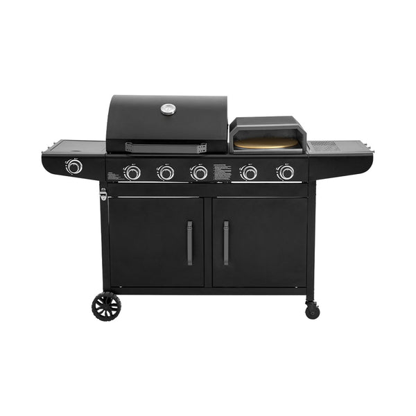 Multifunktions-Gasgrill mit 6 Brennern inkl. Pizza Ofen Plattengrill & Seitenbrenner