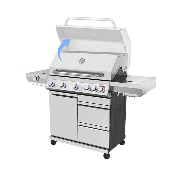Gasgrill Expert 6 Brenner + Seitenbrenner Edelstahl