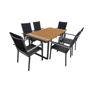 CONTINI Gartentischset 180x90xm mit 6 Stühlen
