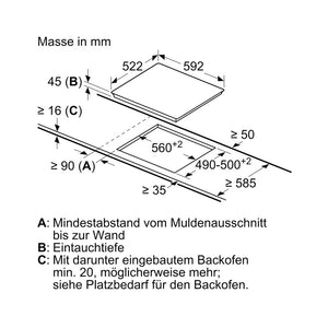Bosch NKE611GA2E Elektrokochfeld Herd gesteuert