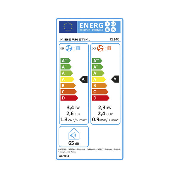 Kibernetik Klimagerät mit Heizung und WIFI 3500W / 12000BTU / 60m2