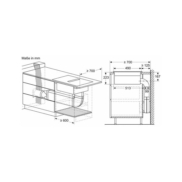 Bosch PVS811B16E Induktionskochfeld mit integriertem Dunstabzug rahmenlos 80cm