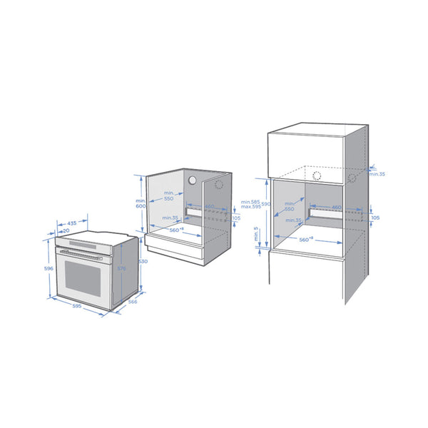Kibernetik EBO704 MasterSeries Einbau Backofen mit Mikrowellen Funktion