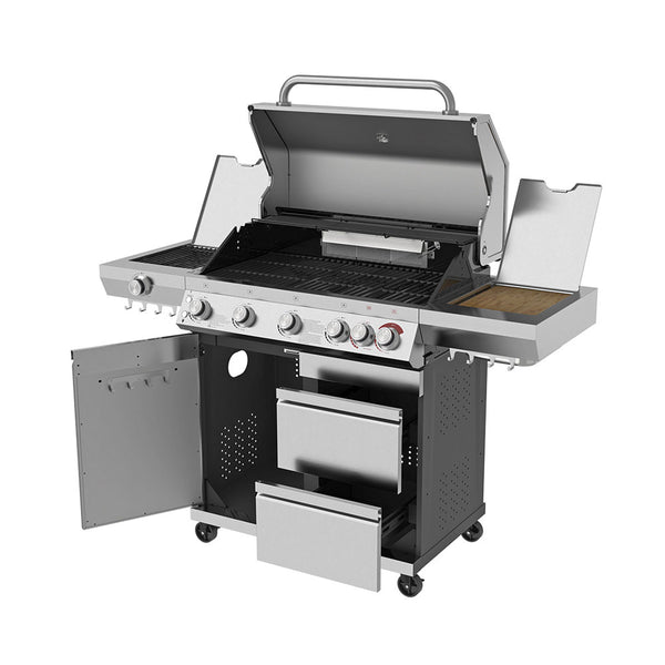 Gasgrill Expert 6 Brenner + Seitenbrenner Edelstahl