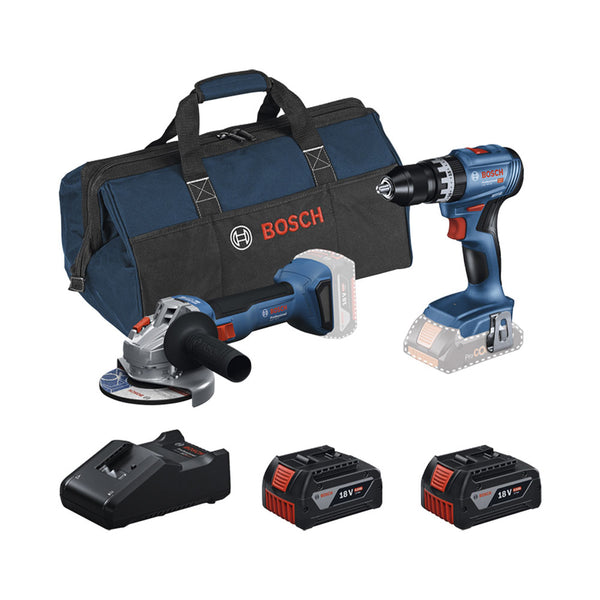 Bosch 2 Tool Kit GSB 18V-45 + GWS 18V-8 + 2xGBA 4.0 Ah + GAL 18V-40 + Werkzeugtasche 0.615.V00.01Y