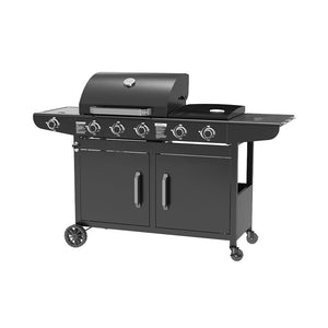 Multifunktions-Gasgrill mit 6 Brennern inkl. Pizza Ofen Plattengrill & Seitenbrenner