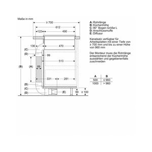 Bosch PVS811B16E Induktionskochfeld mit integriertem Dunstabzug rahmenlos 80cm