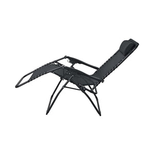Garten Relaxstuhl mit Kopfpolster schwarz