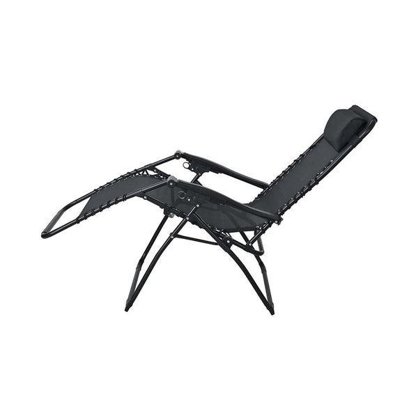 Garten Relaxstuhl mit Kopfpolster schwarz