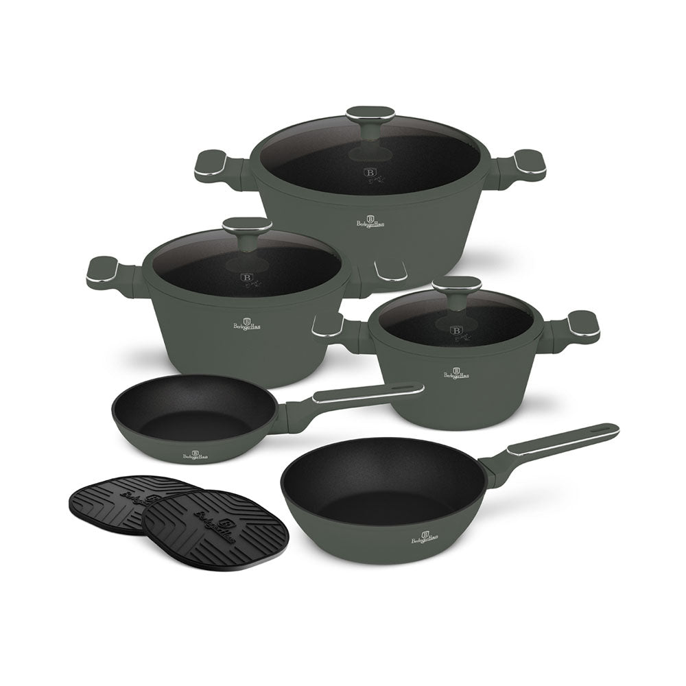 Berlinger Haus 10-teiliges Kochgeschirr-Set Matte Green Collection 2.0