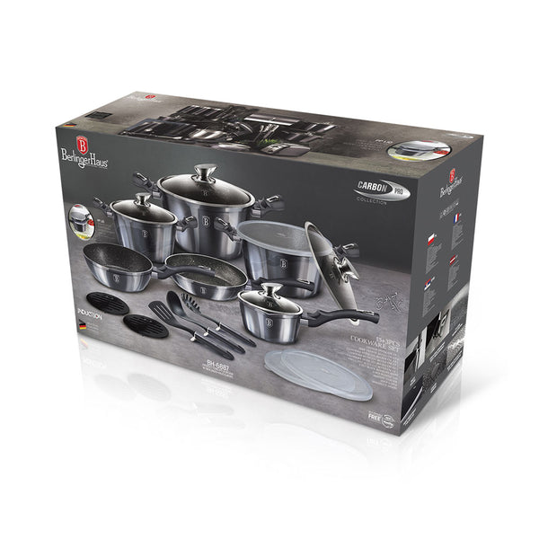Berlinger Haus 18-teiliges Kochgeschirr-Set Metallic Line Carbon Pro Edition