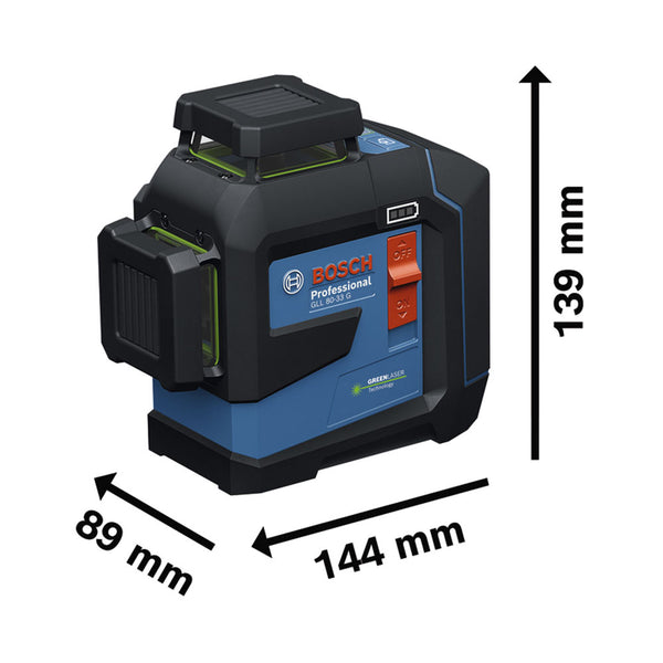 Bosch Linienlaser GLL80-33G (4xAA; LB10; C) 0.601.065.500