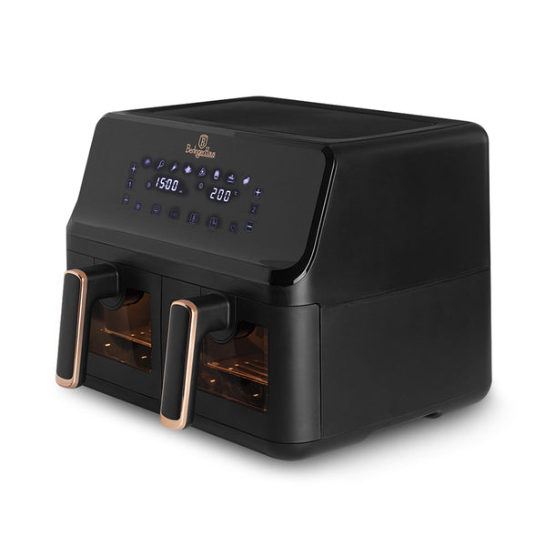 Berlinger Haus Doppel-Heissluftfritteuse 4.1L + 4.1L  Black Rose Collection