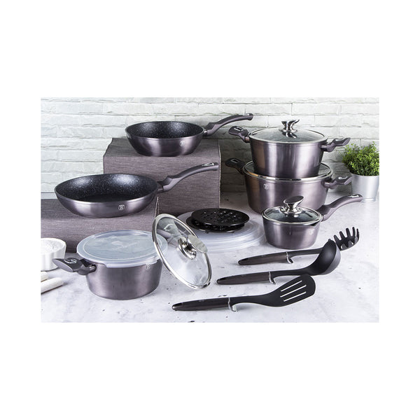 Berlinger Haus 18-teiliges Kochgeschirr-Set Metallic Line Carbon Pro Edition