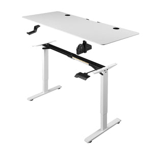 Elektrisch verstellbarer Schreibtisch 140x60 cm in Weiss