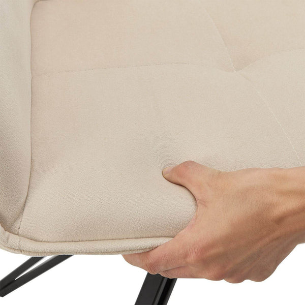Esszimmerstuhl Drehstuhl Clyde mit Armlehne Samt Beige