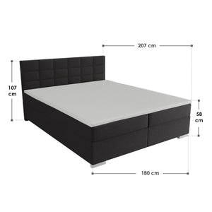 Boxspringbett Seattle 180x200 cm - Schwarz