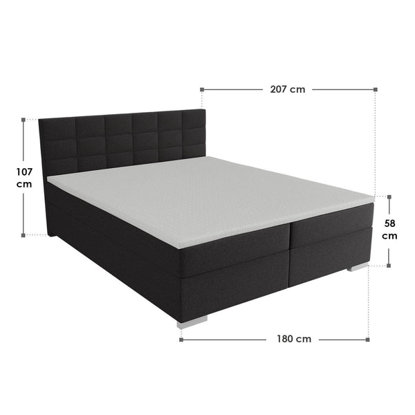 Boxspringbett Seattle 180x200 cm - Schwarz