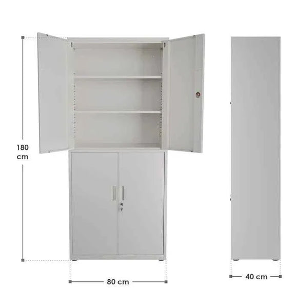 Aktenschrank Büroschrank aus Metall Weiss
